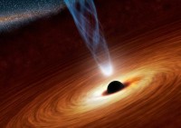 Voorstelling van de accretieschijf rondom een zwart gat