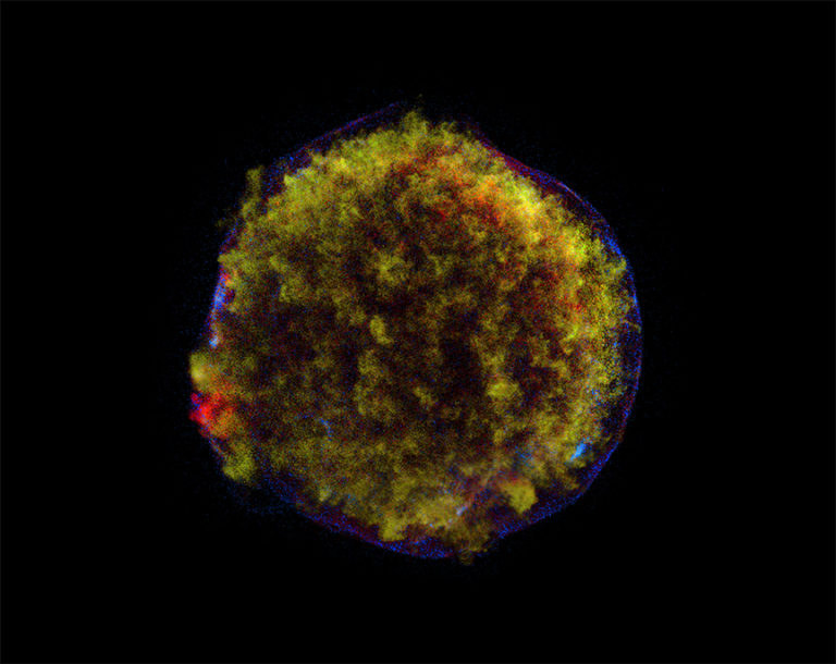 Uitdijing Van Tycho’s Supernova Restant Door Chandra In Beeld Gebracht